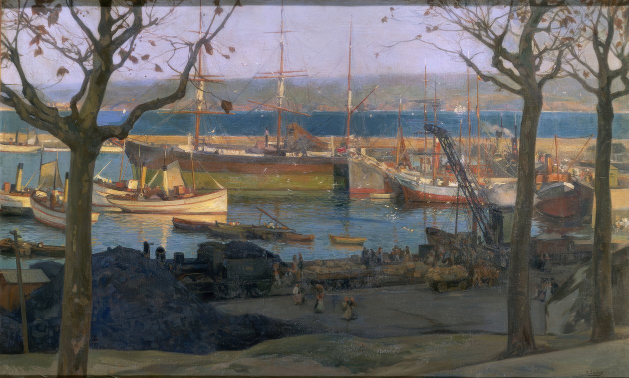 Puerto de la Coruna - Santa Lucia-dokken af Francisco Llorens Diaz