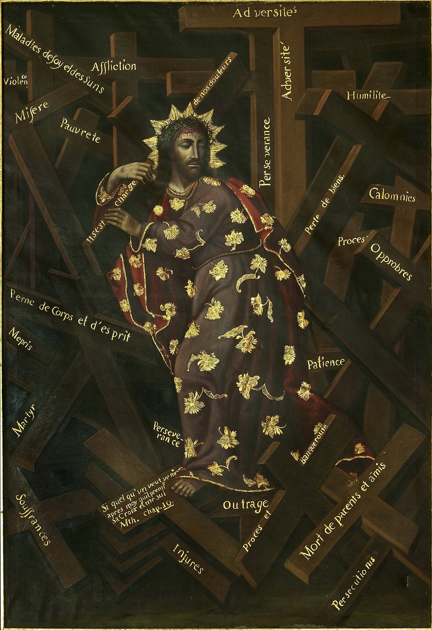 Kristus af korset. Maleri af Francisco Moyen (1720-1761), olie på lærred, begyndelsen af ​​1700-tallet. Fransk kunst, barokkunst. Santa Teresa klostermuseum, Potosi, Bolivia. af Francisco Moyen