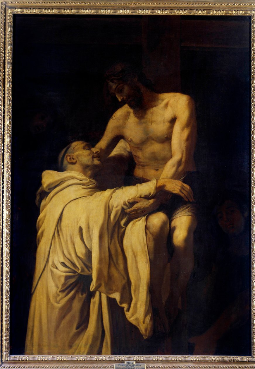 Kristus tager Sankt Bernhard af Clairvaux (San Bernardo di Chiaravalle) (1090-1153) i sine arme Maleri af Francisco Ribalta (1565-1628) 1621 Søn. 1,58x1,13 m Madrid, Musee du Prado af Francisco Ribalta