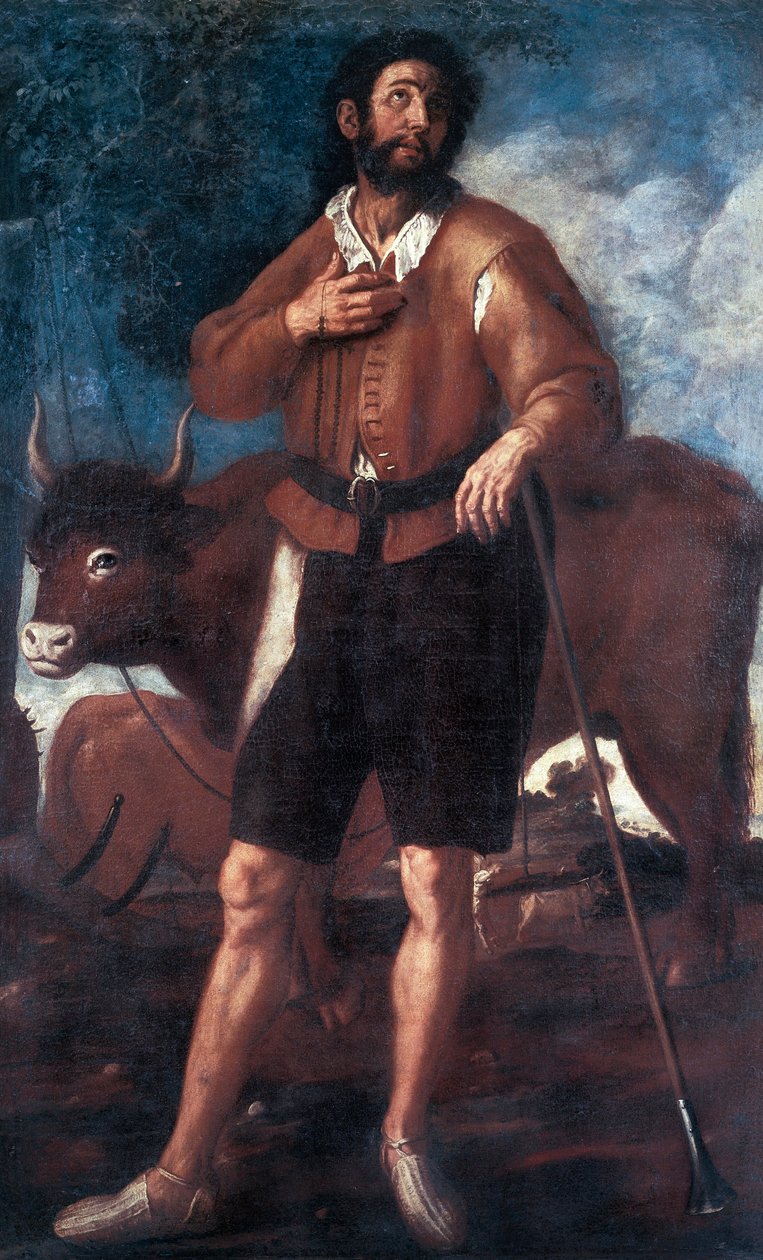 Repræsentation af Saint Isidore the Ploughman (1080-1130), Han fik mirakuløst vand til at dukke op fra vandet i tør jord. Maleri af Francisco Ribalta (1565-1628) Valencia. Museo de Bellas Artes San Pio V, Spanien af Francisco Ribalta