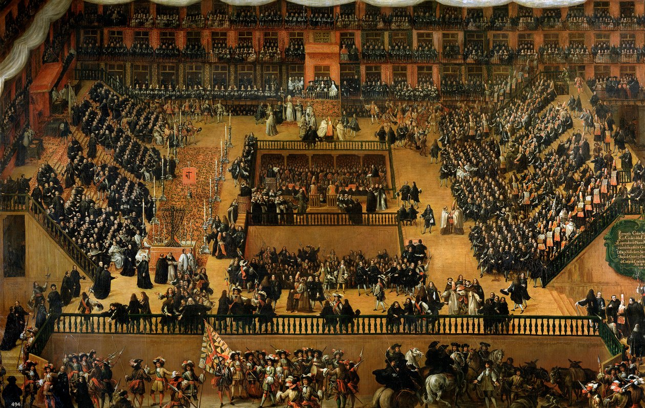 Auto de Fe på Plaza Mayor, Madrid, 1683 af Francisco Rizi