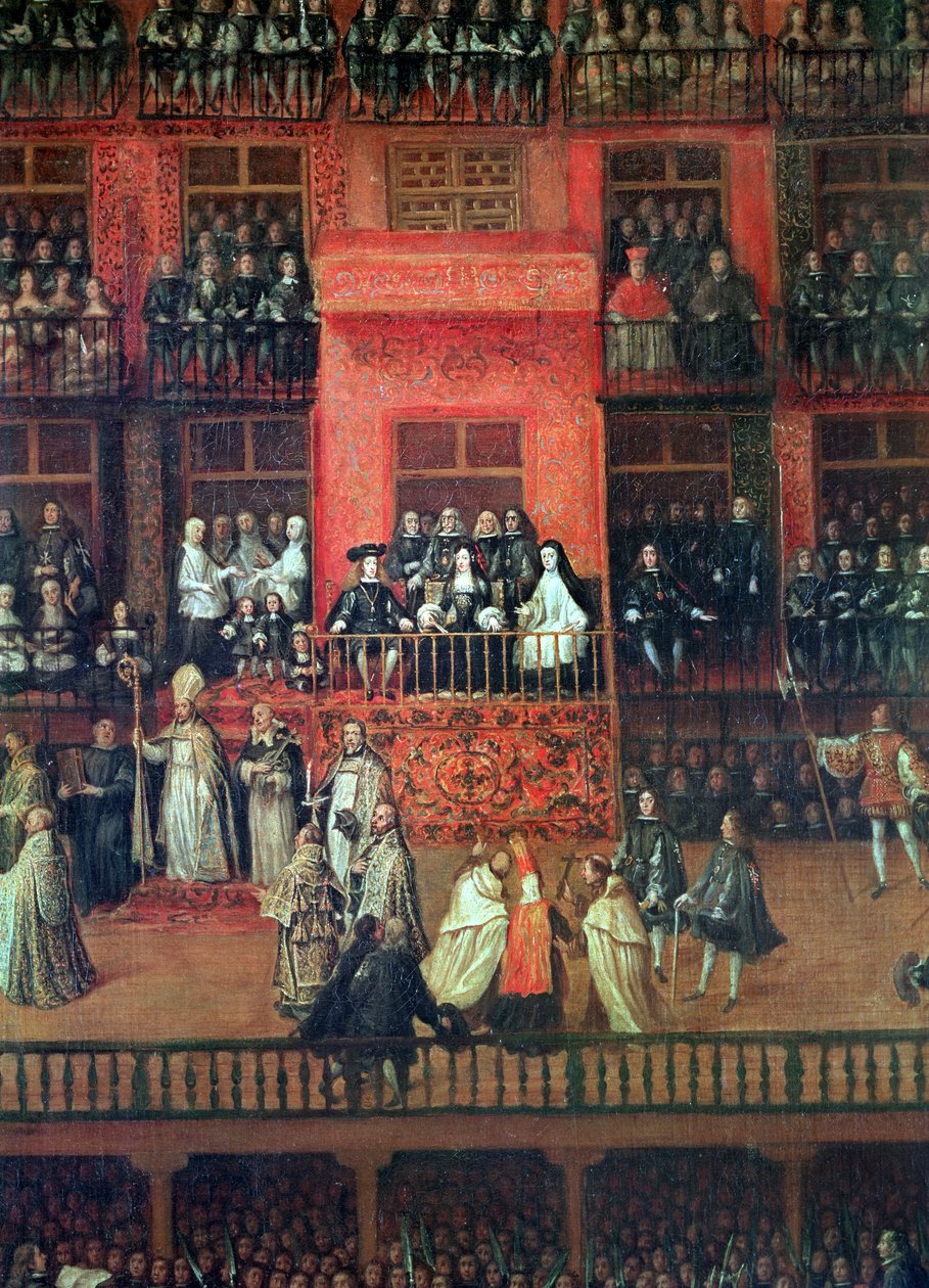Auto de Fe på Plaza Mayor, Madrid, 30. juni 1680 (detaljer) af Francisco Rizi
