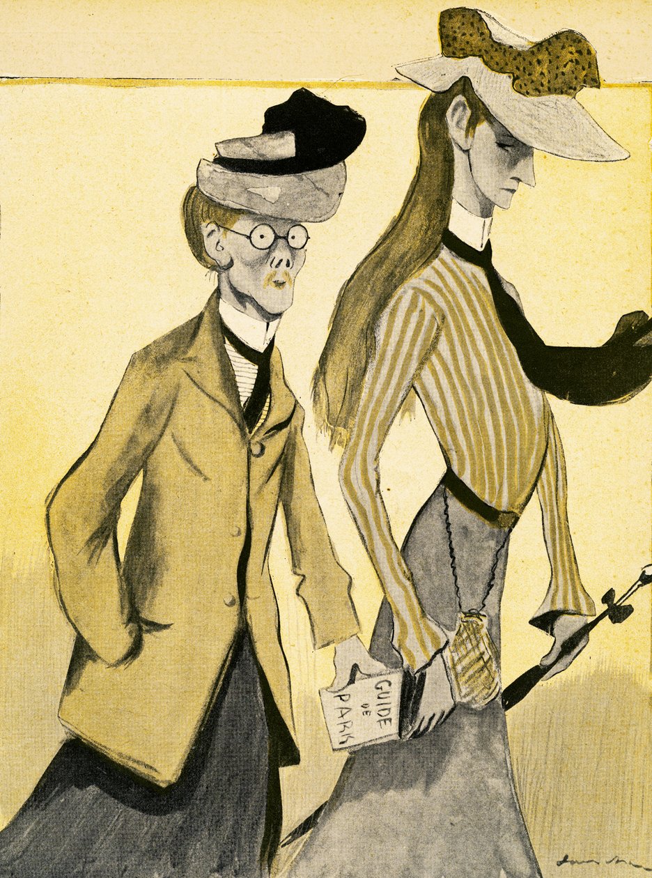En ung engelsk kvinde i Frankrig med sin chaperone, 1903 af Francisco Sancha y Lengo