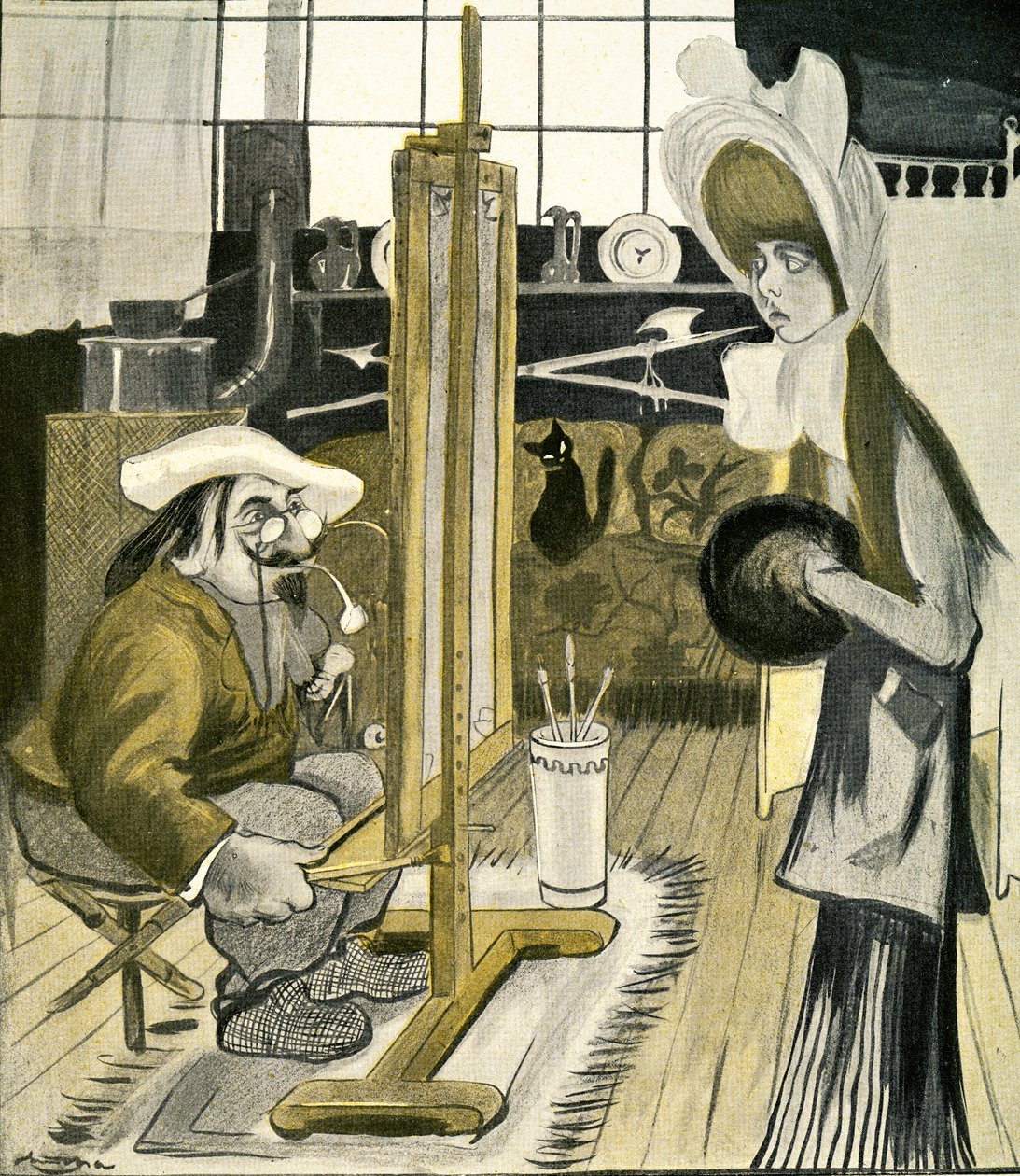 En ung engelsk kvinde poserer for en fransk kunstner, 1903 af Francisco Sancha y Lengo