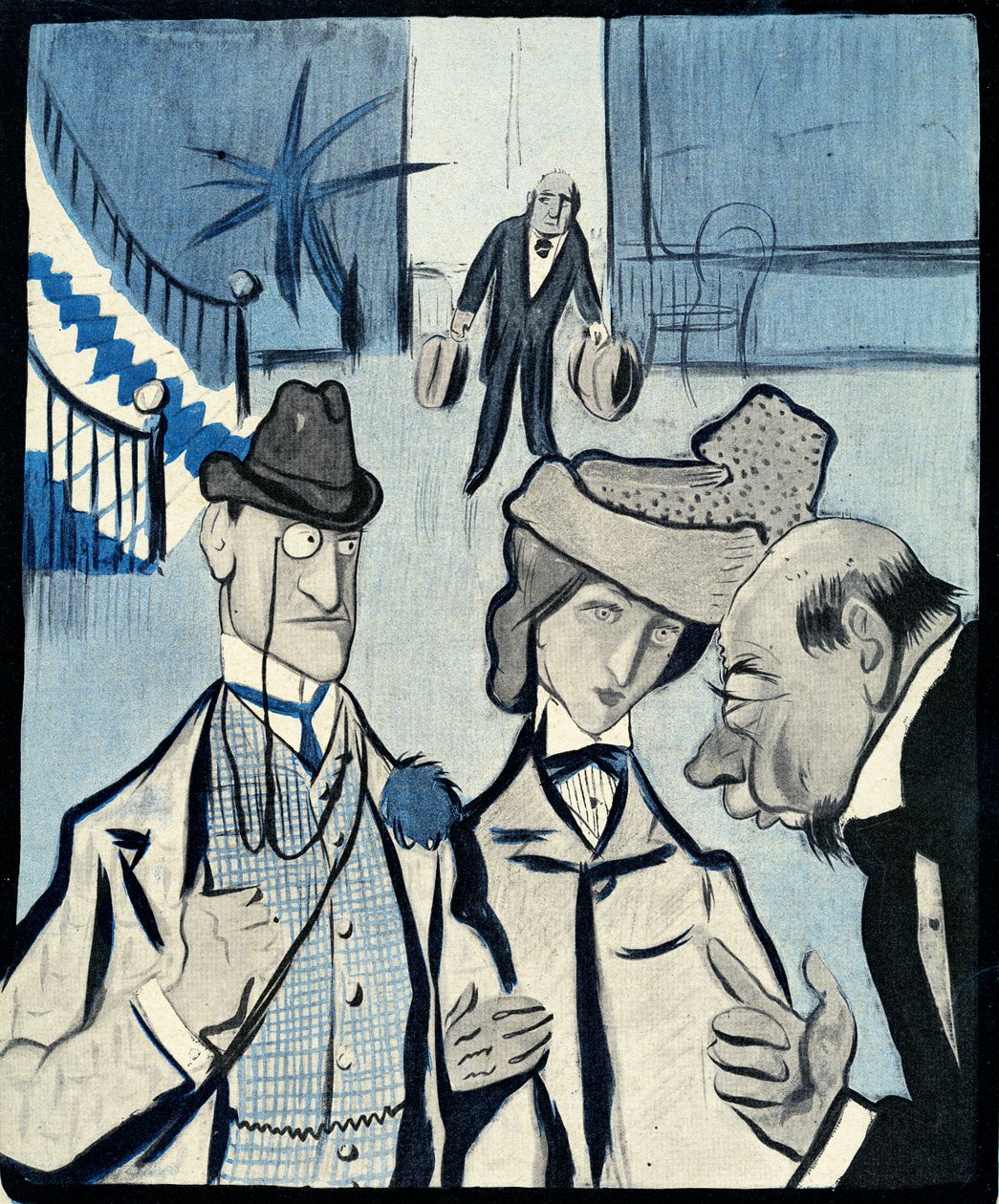 Et engelsk par tjekker ind på et fransk hotel, 1903 af Francisco Sancha y Lengo