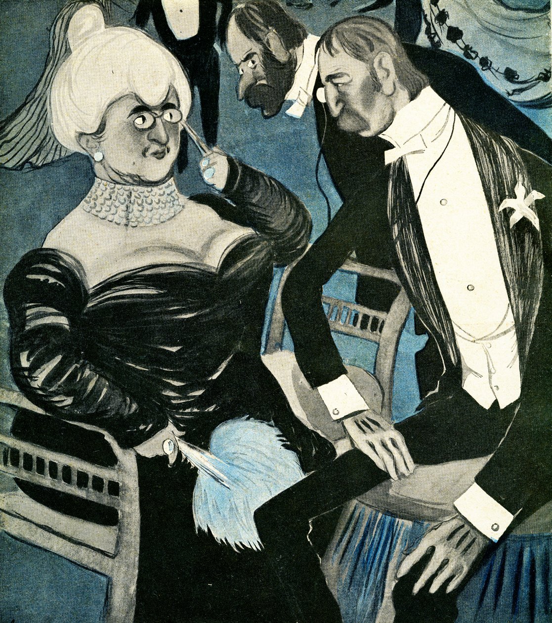 En engelsk mand, der beder en fransk kvinde om at danse, 1905. af Francisco Sancha y Lengo