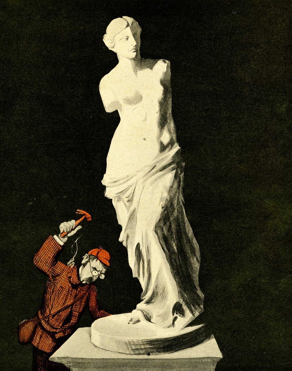 En ukulturel englænder tager afsted på Venus de Milo, 1903 af Francisco Sancha y Lengo