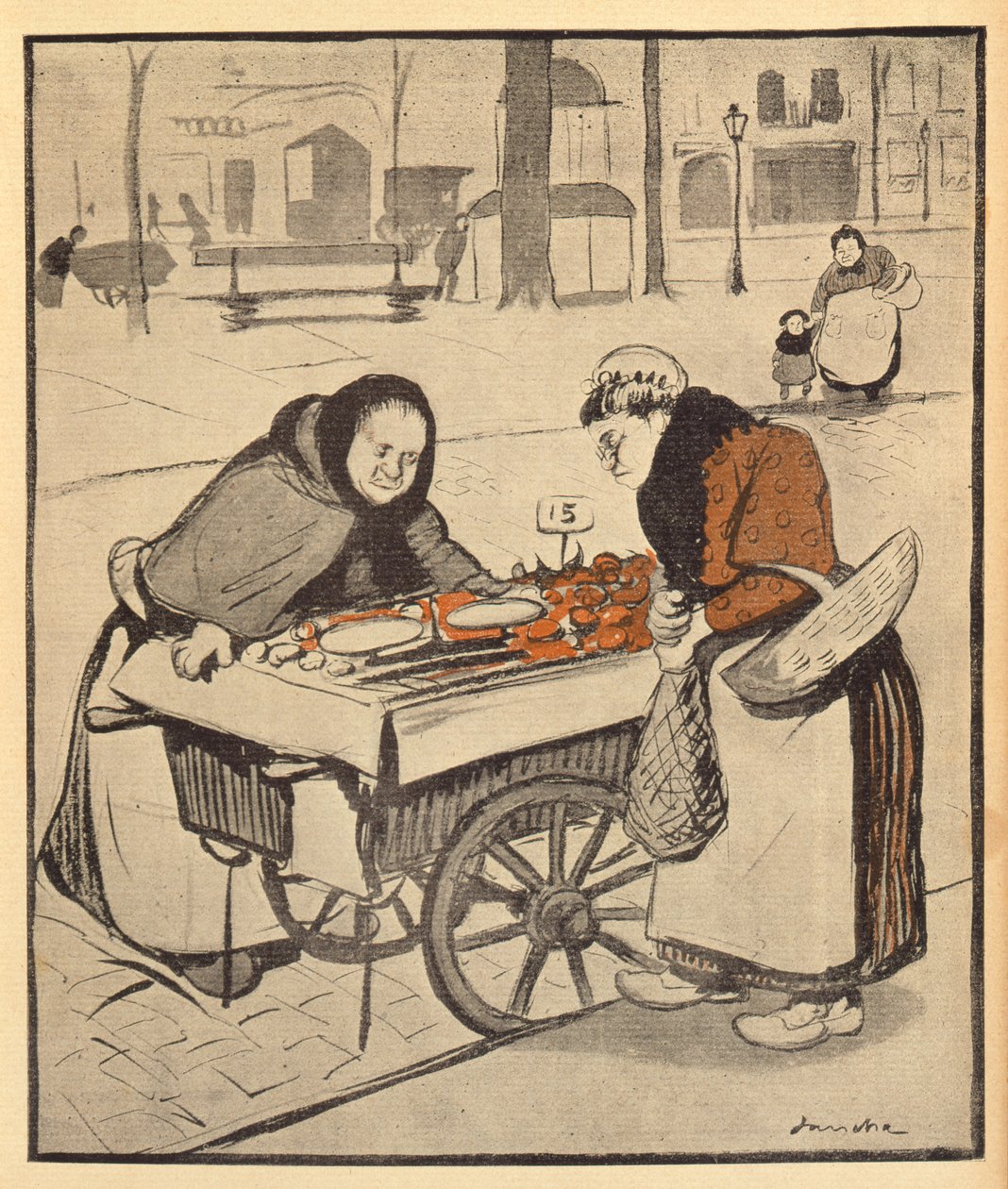 Det forekommer mig lidt dyrt, fra LAssiette au Beurre, 8. marts 1902 (farvegravering) af Francisco Sancha y Lengo