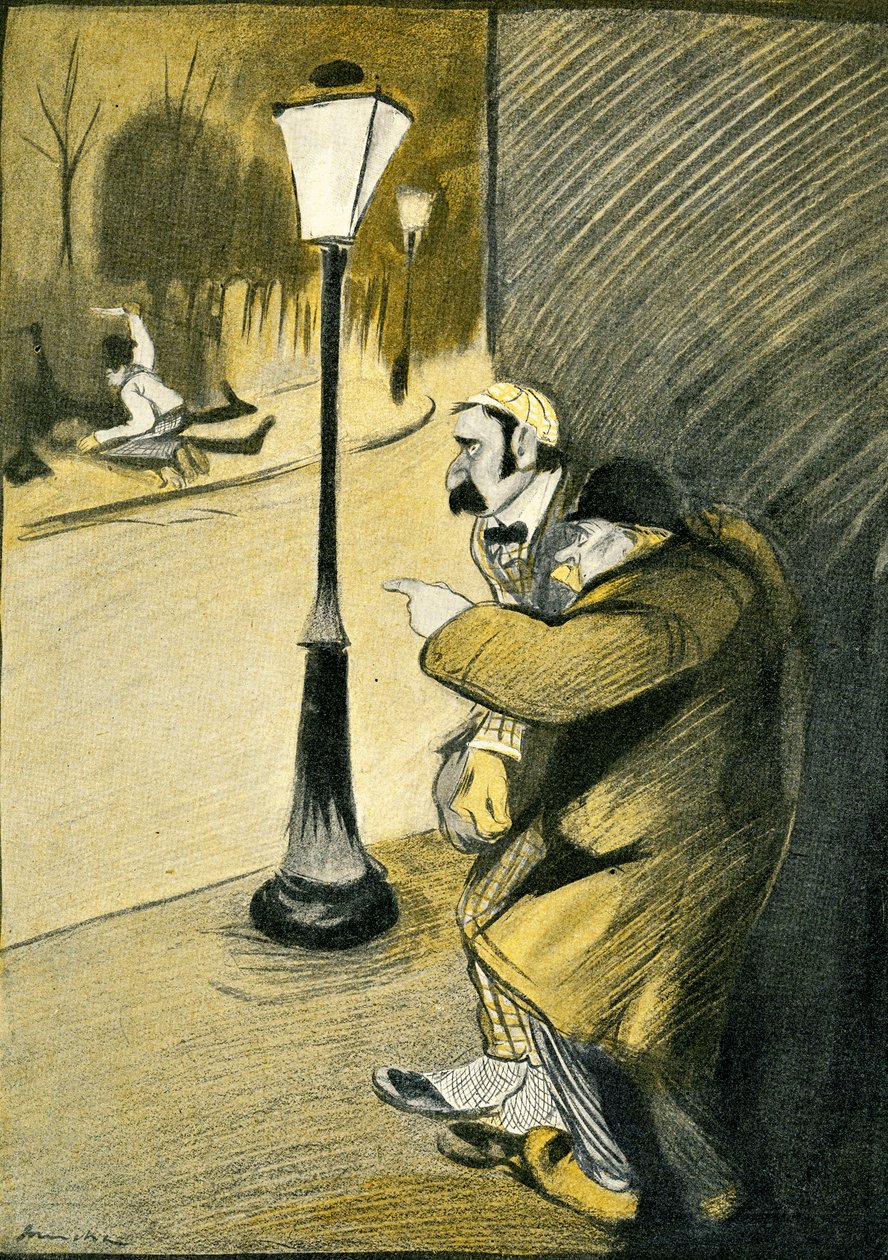 To englændere er vidne til et knivstikkeri i Frankrig, 1903 af Francisco Sancha y Lengo
