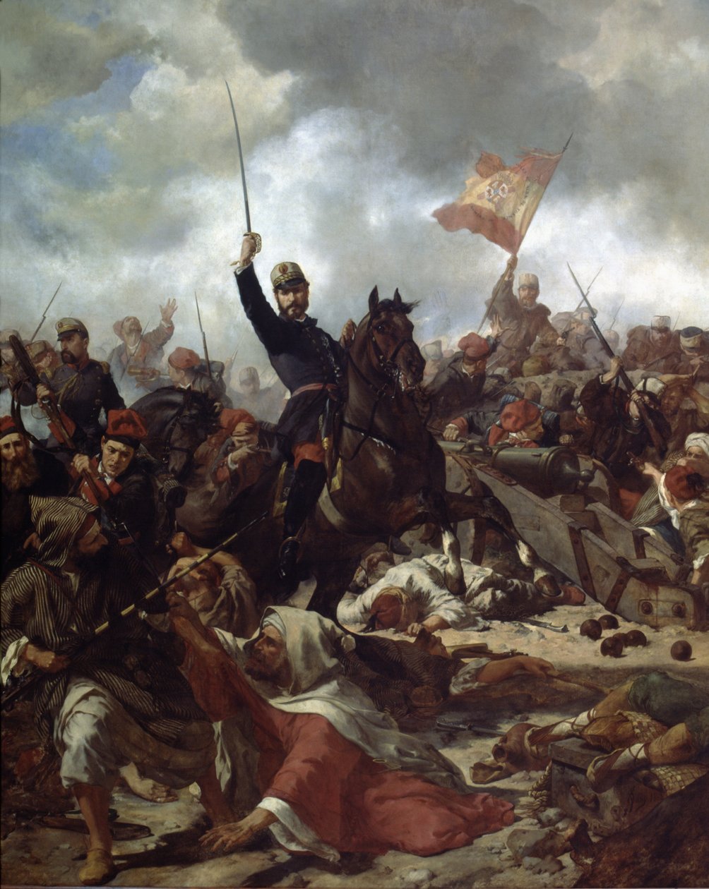 General John Prim og Prats (1814-70) i ​​slaget ved Tetouan i af Francisco Sans y Cabot