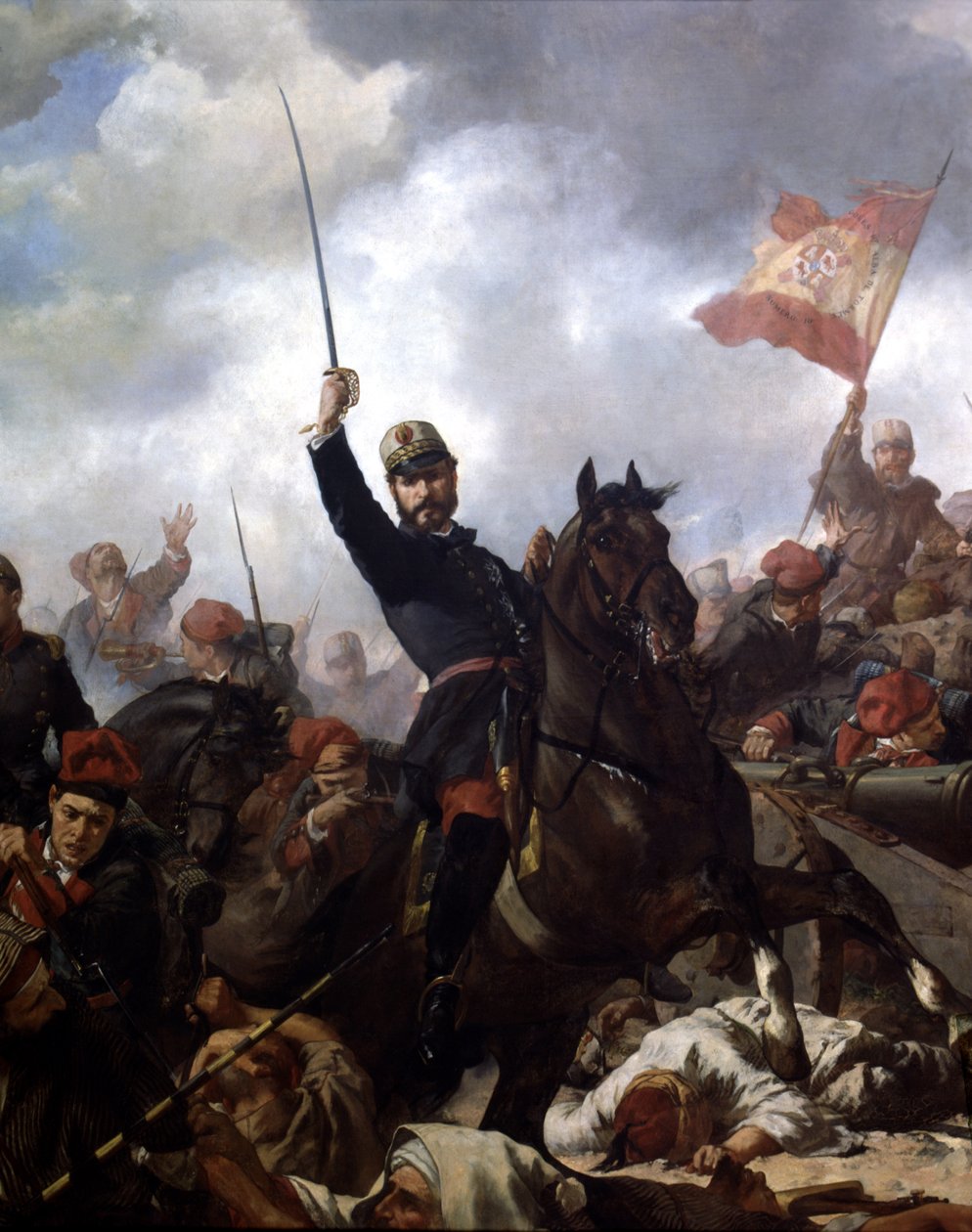 General John Prim og Prats (1814-70) ved slaget ved Tetouan i af Francisco Sans y Cabot