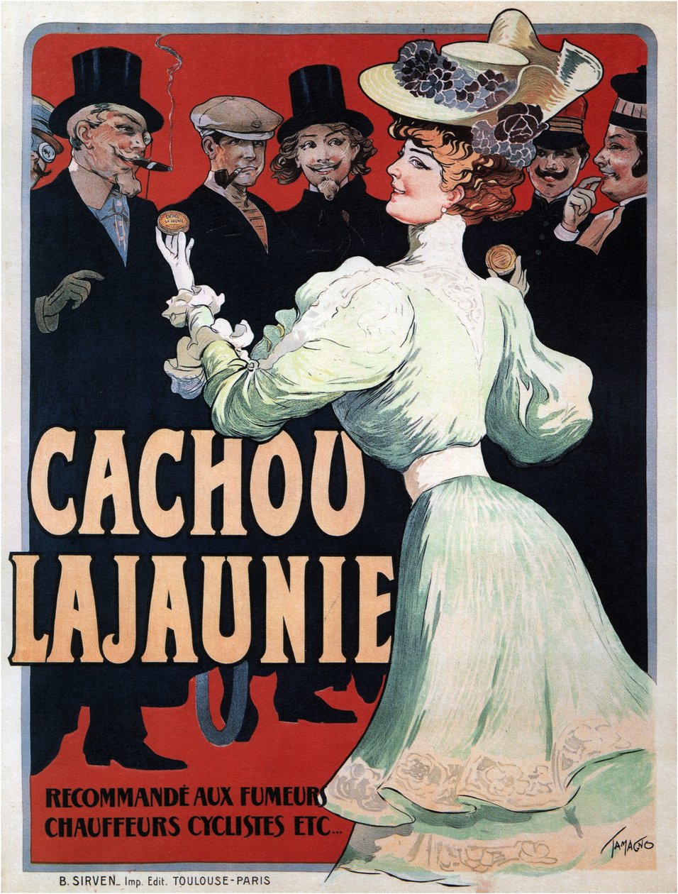 Cachou Lajaunie. Anbefales til rygere, bilister, cyklister osv., c. 1890 af Francisco Tamagno