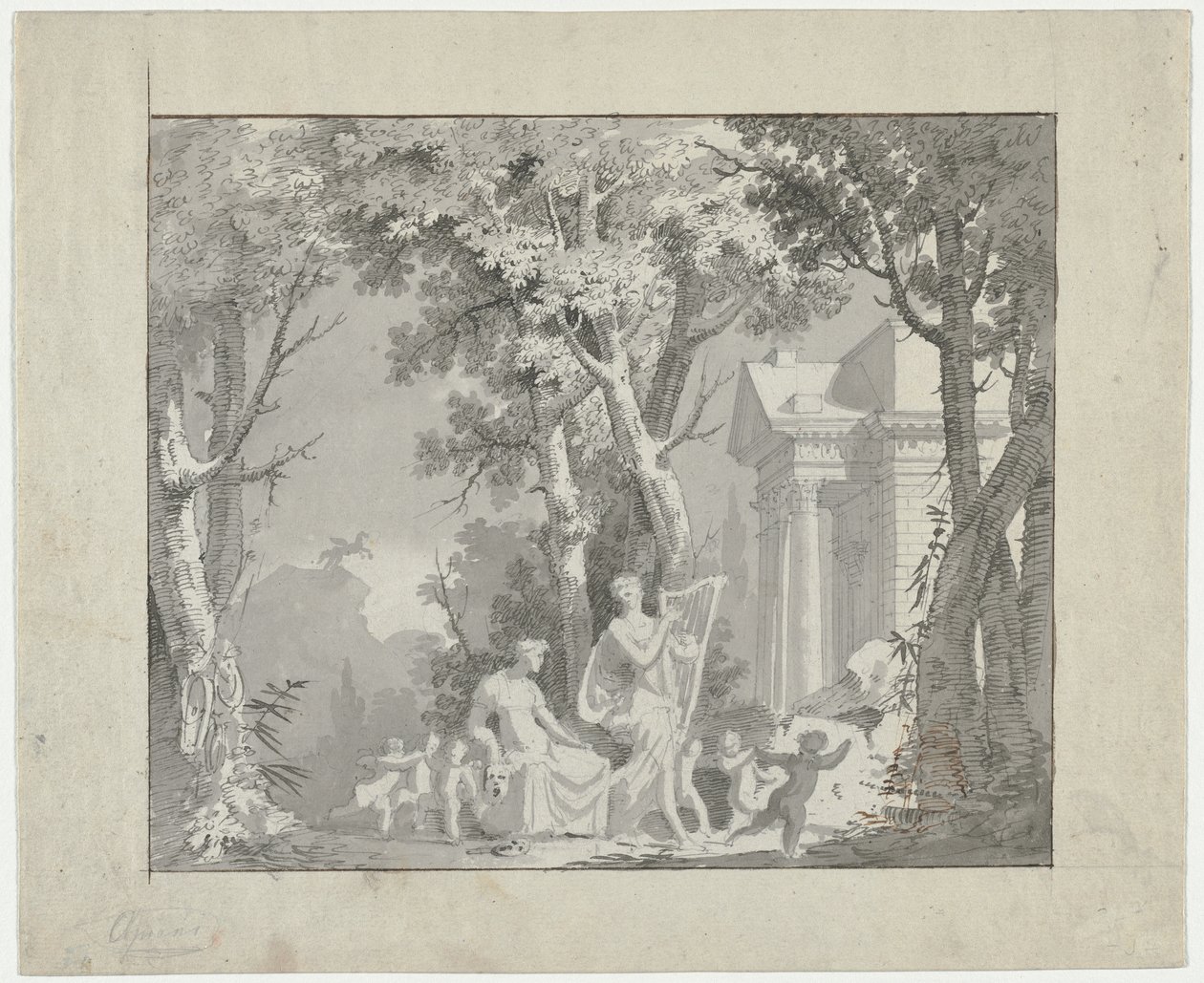 Klassisk scene, 1775-1800. af Francisco Vieira