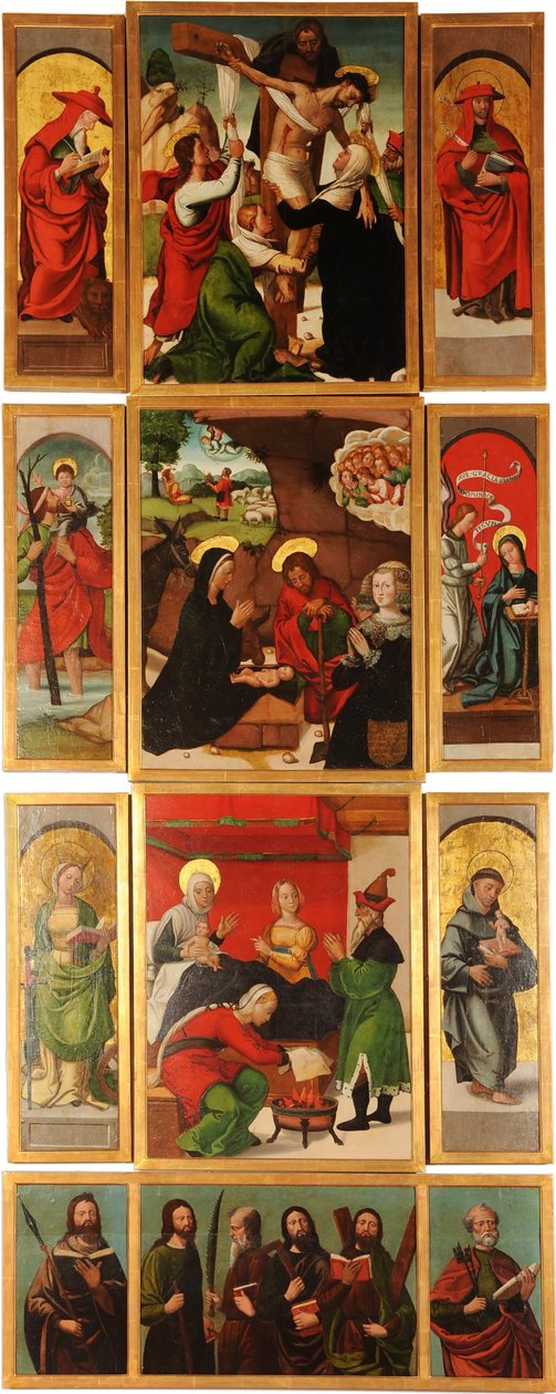 Altertavle af de hellige Anne og Ærkeenglen Michael Venstre panel af Francisco de Comontes