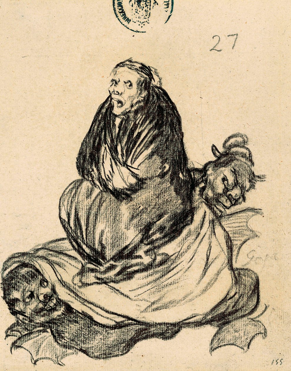 En heks på rejse af Francisco de Goya
