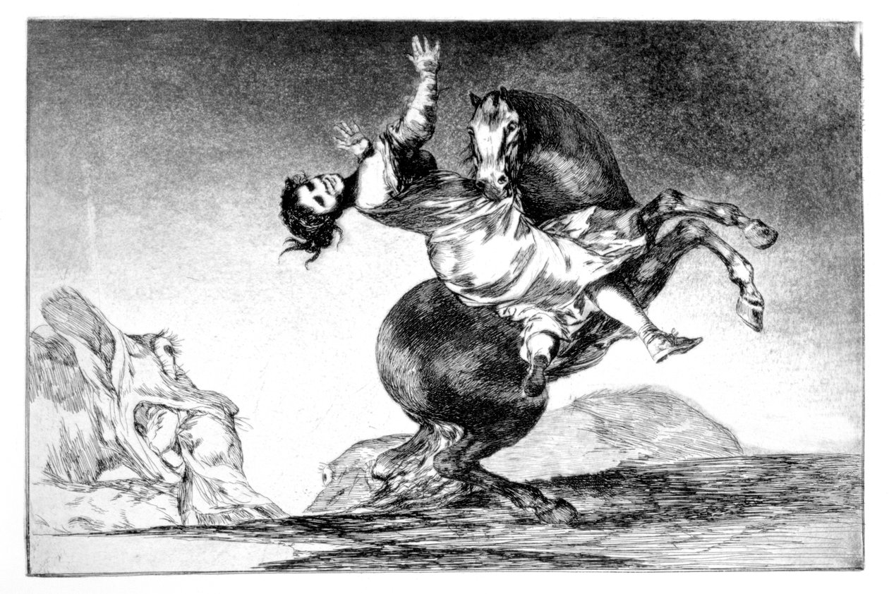 Bortførelse af hest, 1819-1823 af Francisco de Goya
