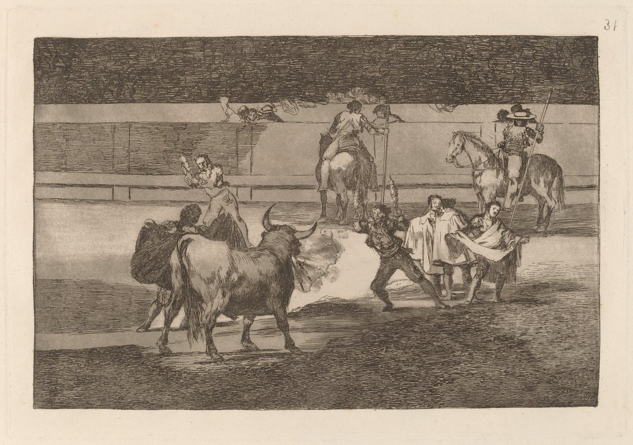 Banderillas med firecrackers af Francisco de Goya