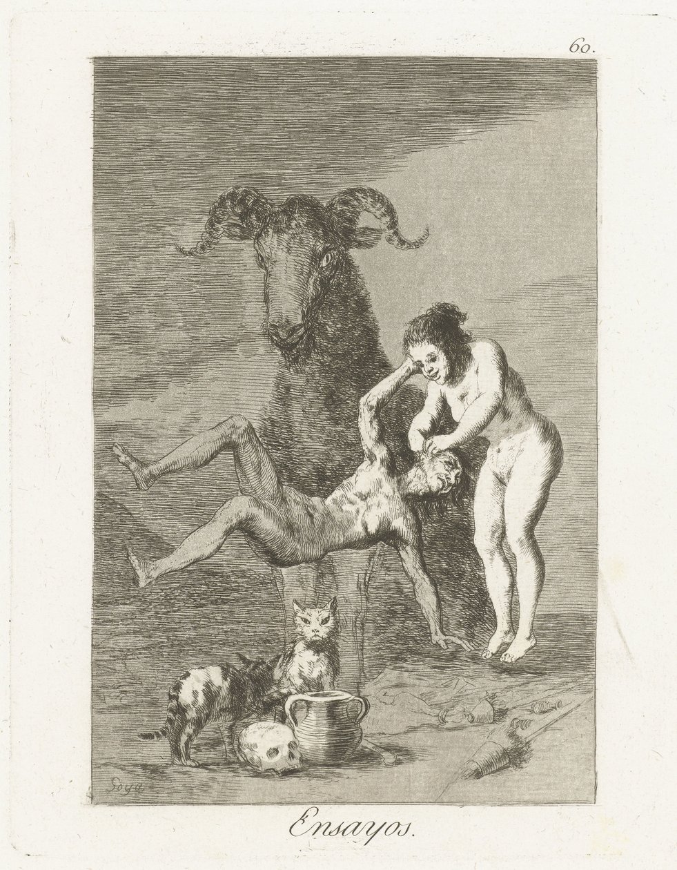 Beproevingen Ensayos (titel på objekt) Los Caprichos (serietitel) af Francisco de Goya