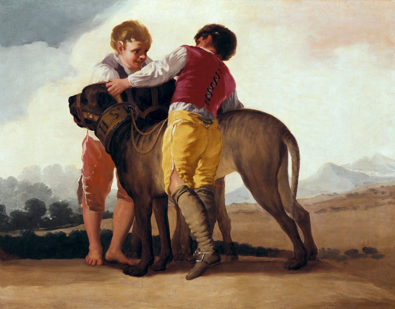 Drenge med mastiff, ca. 1786 (olie på pap) af Francisco de Goya