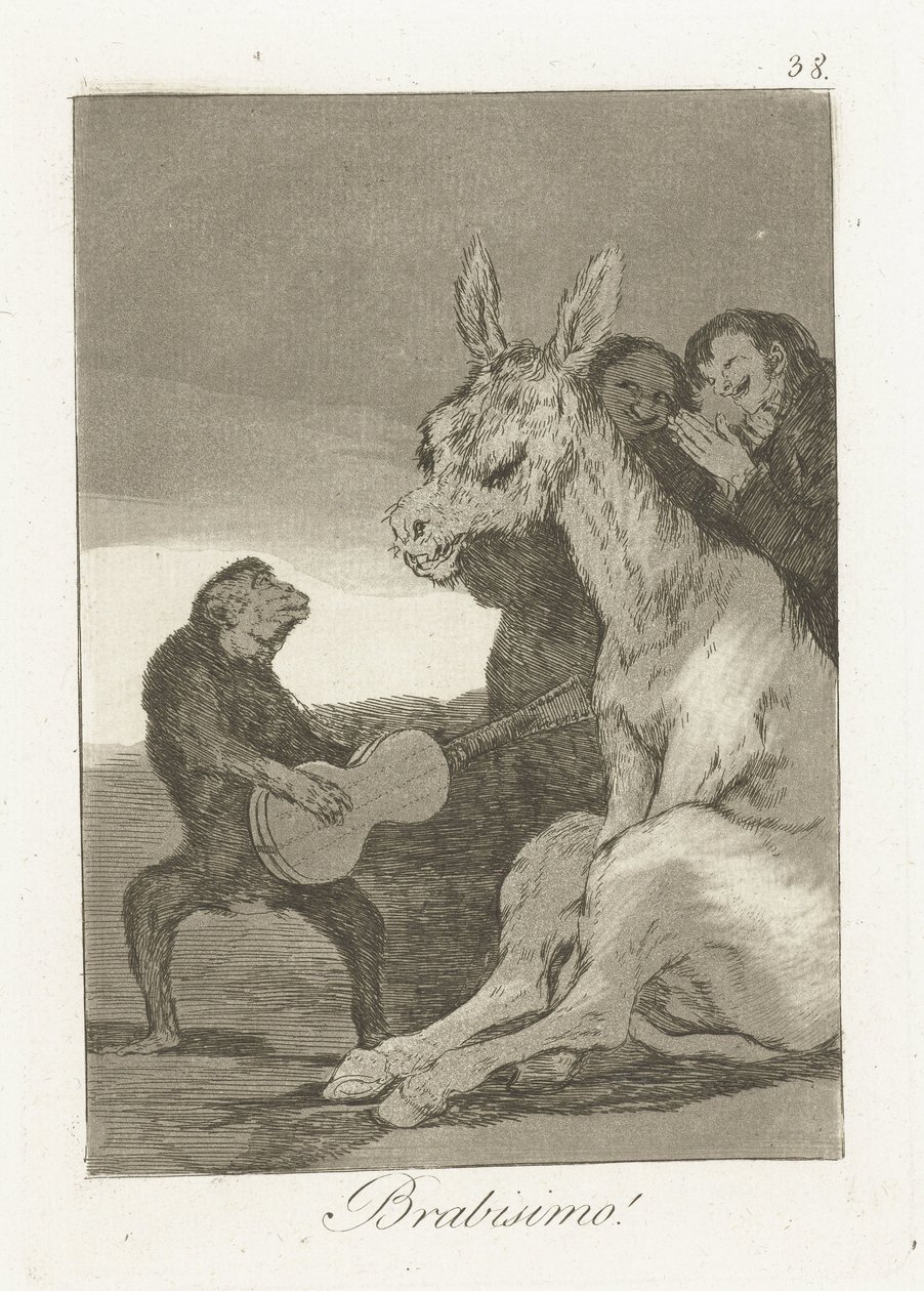 Bravo! Brabisimo! (titel på objekt) Los Caprichos (serietitel) af Francisco de Goya