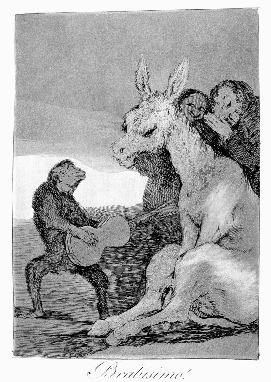 Bravo! En karikatur af musikalske aftener, 1799 af Francisco de Goya