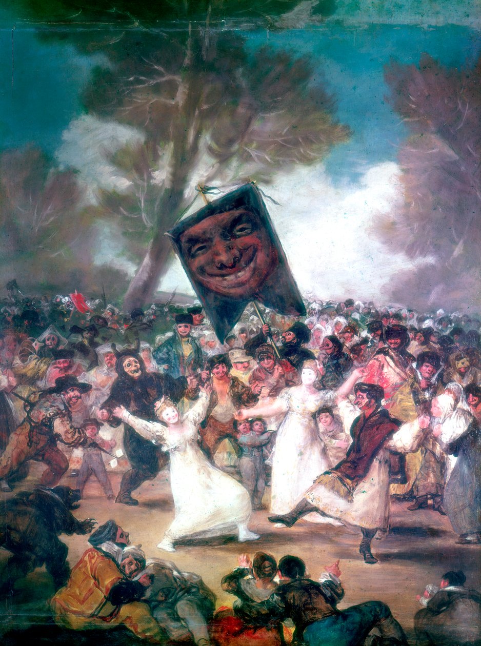 Tyrekamp i en landsby, 1812-1814 af Francisco de Goya