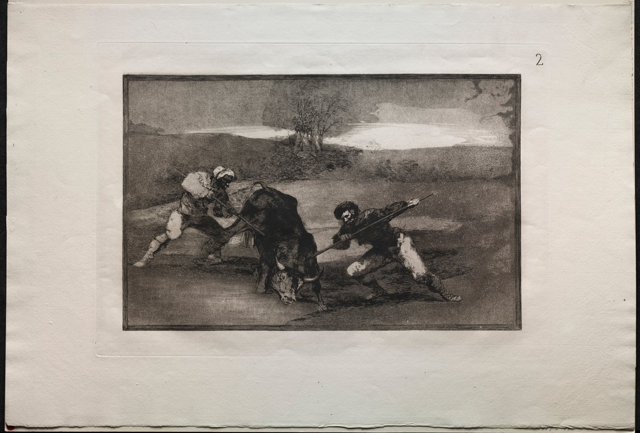 Tyrefægtning: En anden måde at jage til fods, 1876. af Francisco de Goya