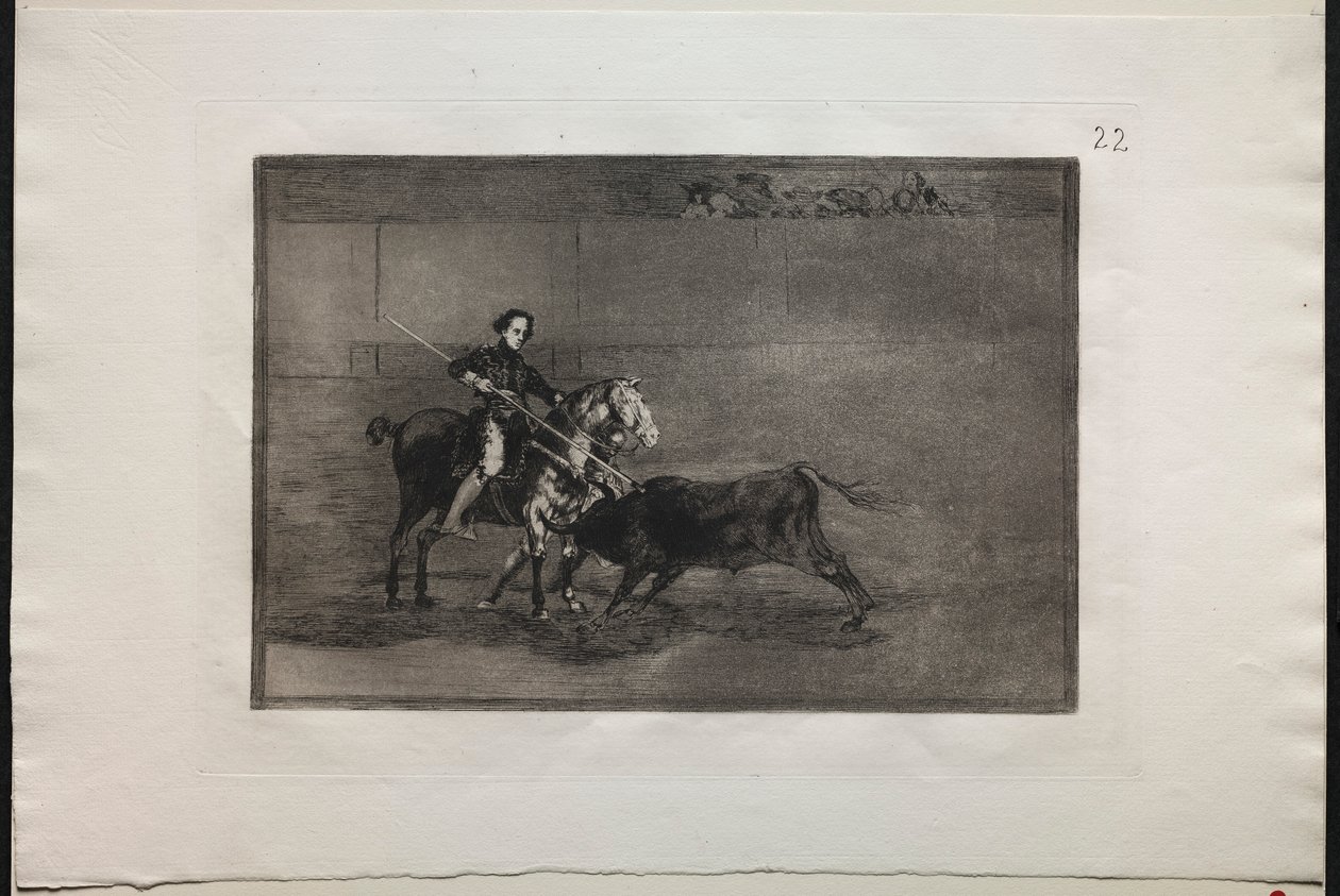 Tyrefægtning: Manly Courage of the Celebrated Pajuelera in the Ring at Saragosa, 1876. af Francisco de Goya