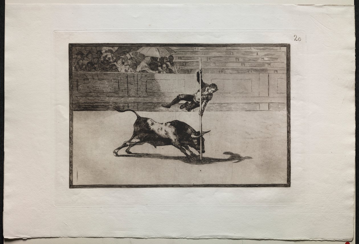 Tyrefægtning: Juanito Apinanis smidighed og frækhed i ringen i Madrid, 1876. af Francisco de Goya