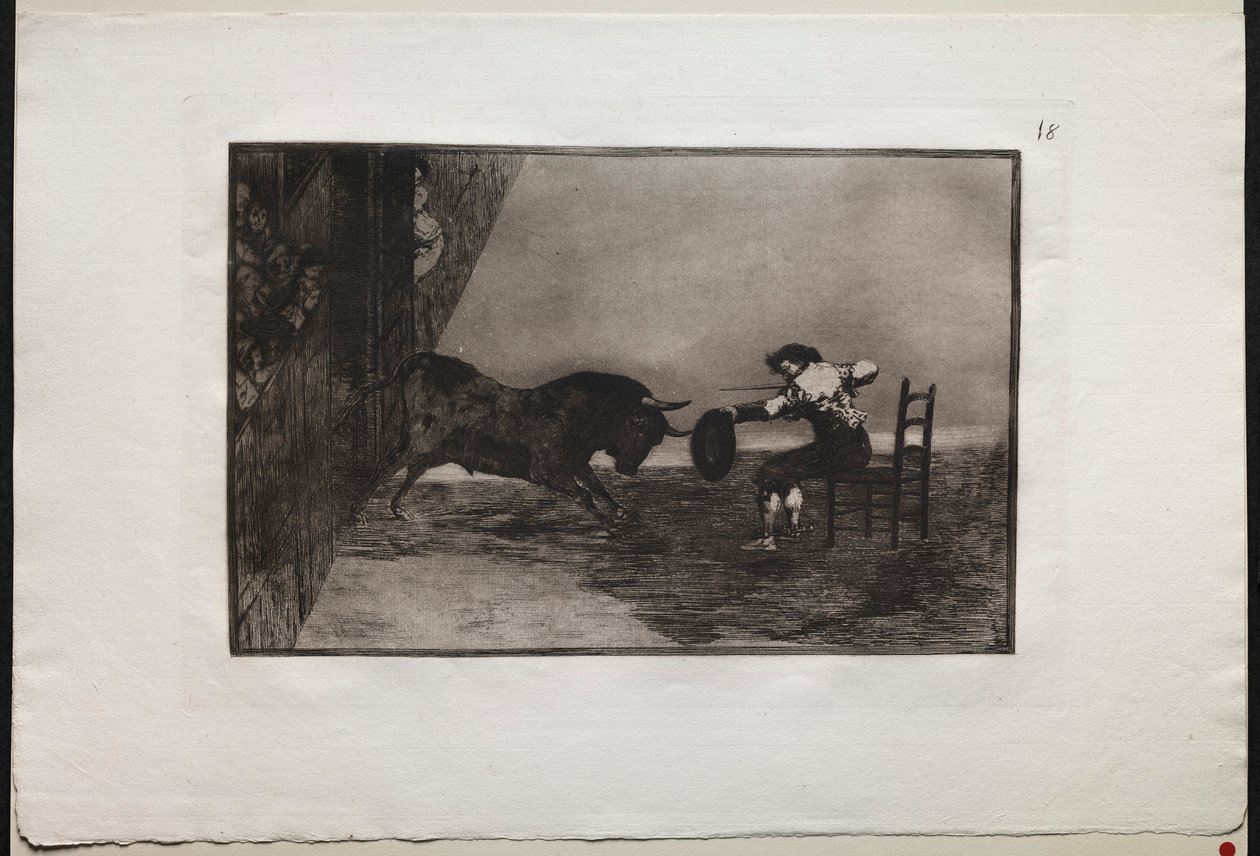 Tyrefights: The Daring of Martincho in the Ring at Saragossa, 1876. af Francisco de Goya