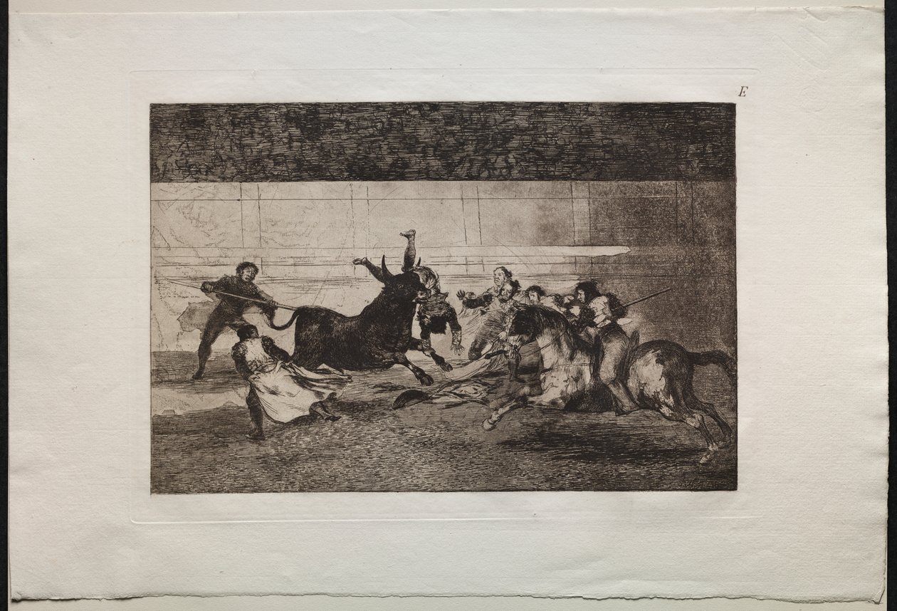 Tyrefights: The Death of Pepe Illo (2. komposition) af Francisco de Goya