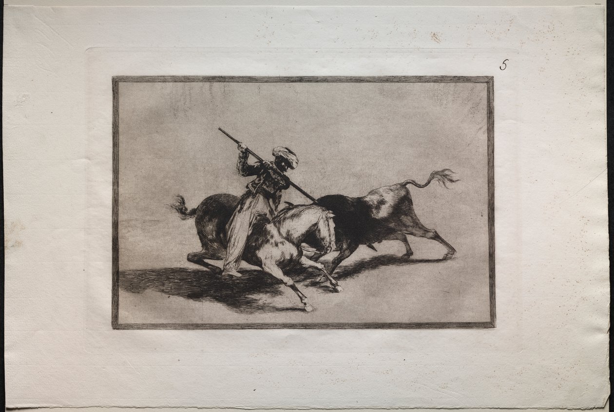 Tyrefights: The Spirited Moor Gazul er den første, der kæmper ifølge reglerne af Francisco de Goya