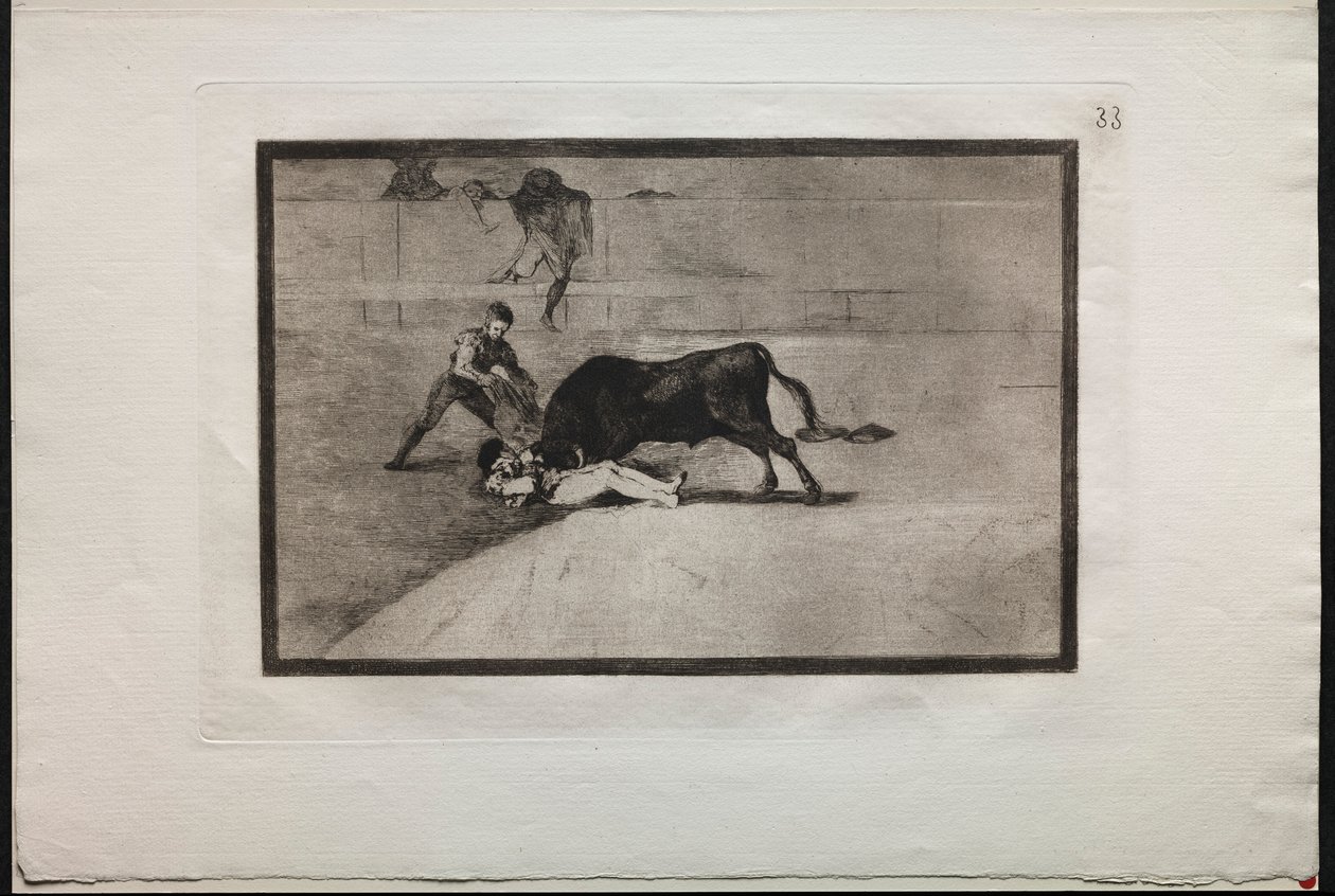 Tyrefægtning: Pepe Illos uheldige død, i ringen i Madrid, 1876. af Francisco de Goya