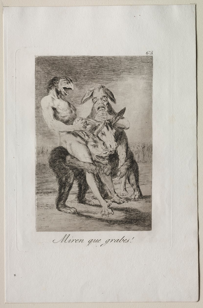 Caprices: Se hvor højtidelige de er!. af Francisco de Goya