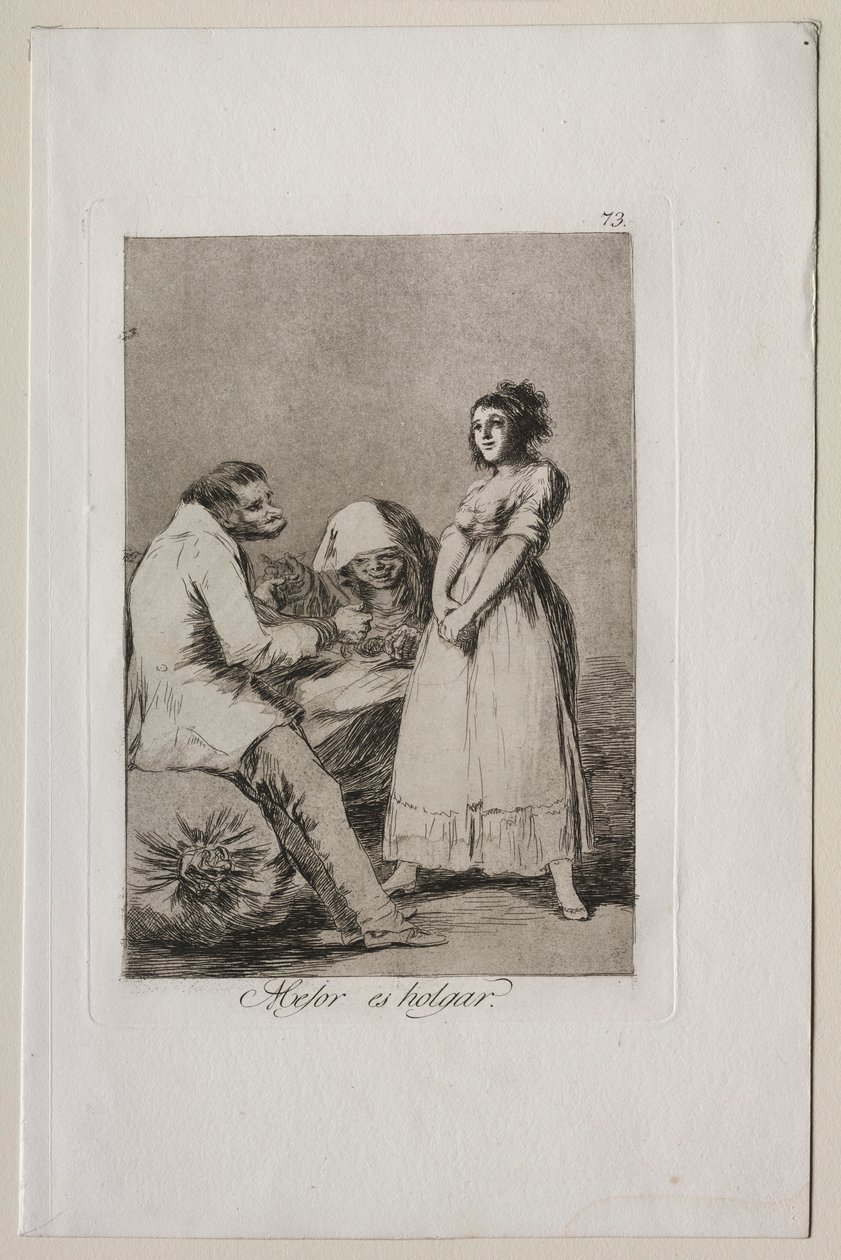 Caprichos: Det er bedre at være doven. af Francisco de Goya