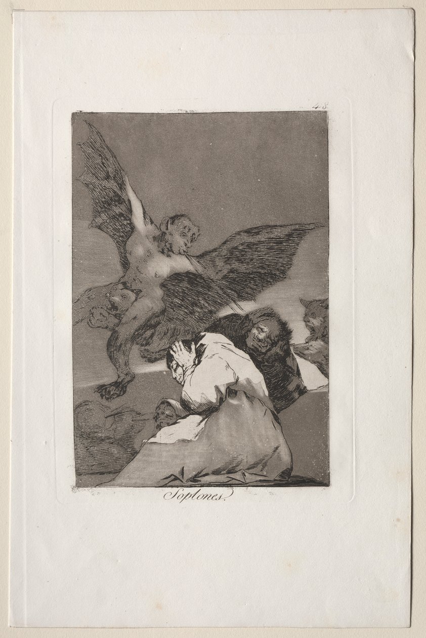 Caprichos: Tale-Bearers-Blasts of Wind af Francisco de Goya