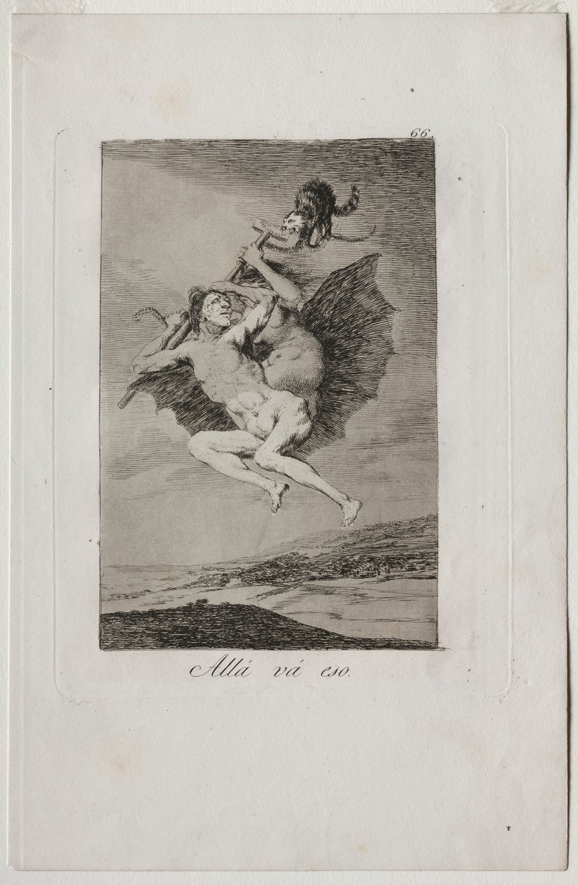 Caprichos: Der går det.. af Francisco de Goya