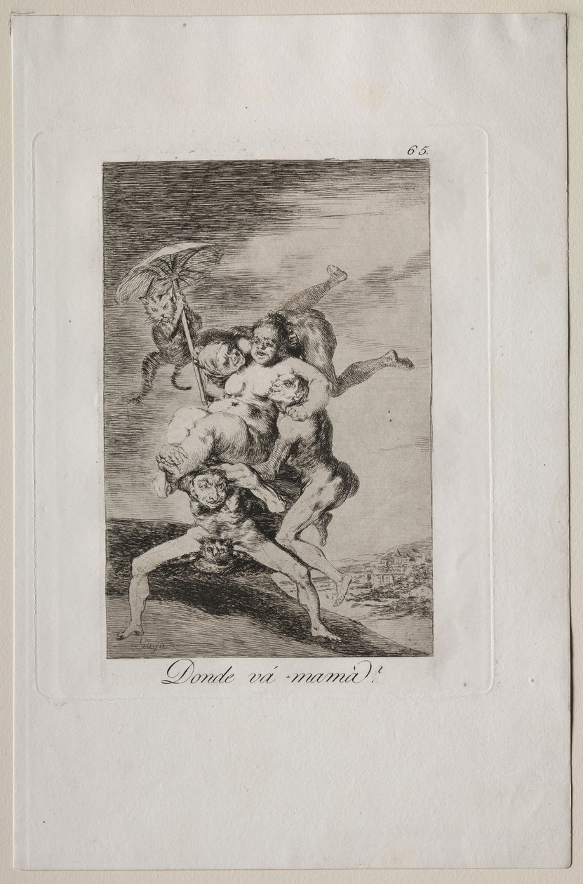 Caprichos: Hvor skal mor hen? af Francisco de Goya