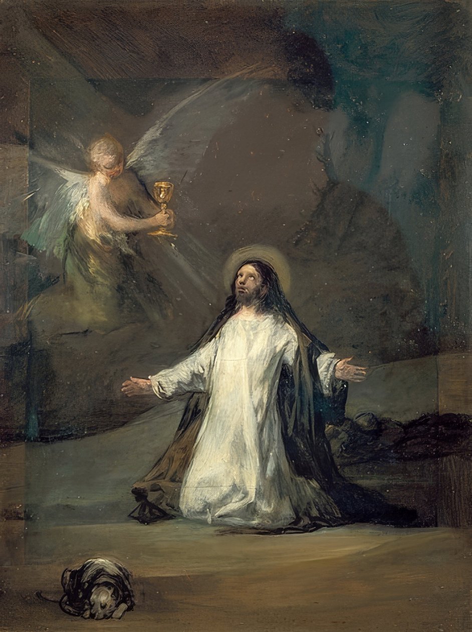 Kristus på Oliebjerget. Omkring 1819 af Francisco de Goya