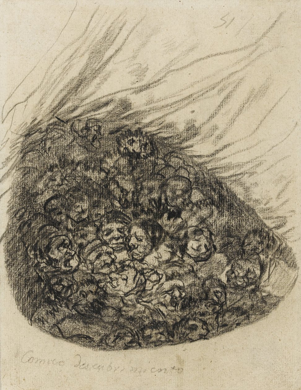 Comic Discovery, 1819-28 (sort kridt på papir) af Francisco de Goya