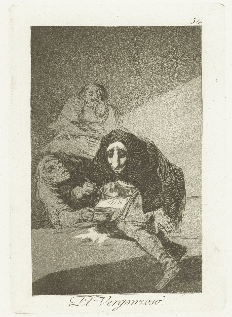 Af schaamtevolle The Shameful (titel på objekt) Los Caprichos (serietitel) af Francisco de Goya