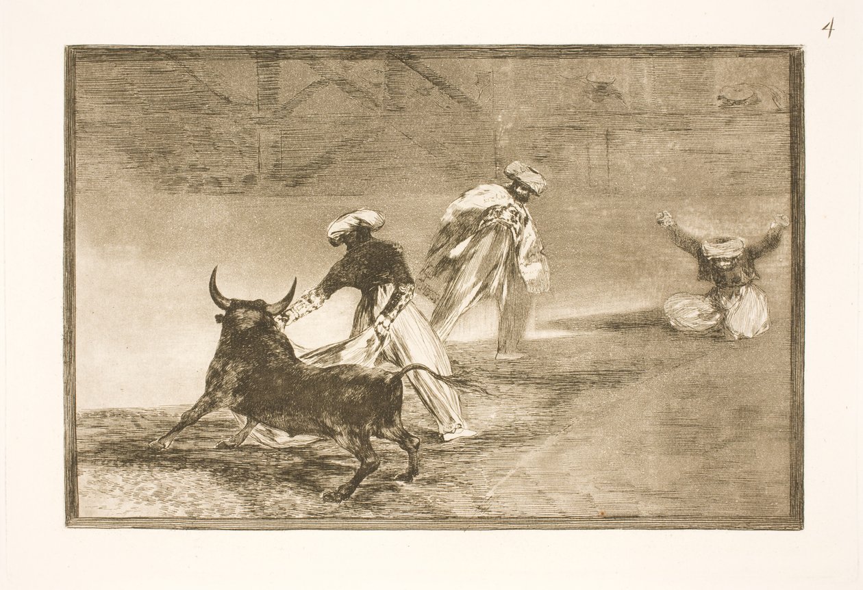 De tirrer en anden i indhegningen af Francisco de Goya