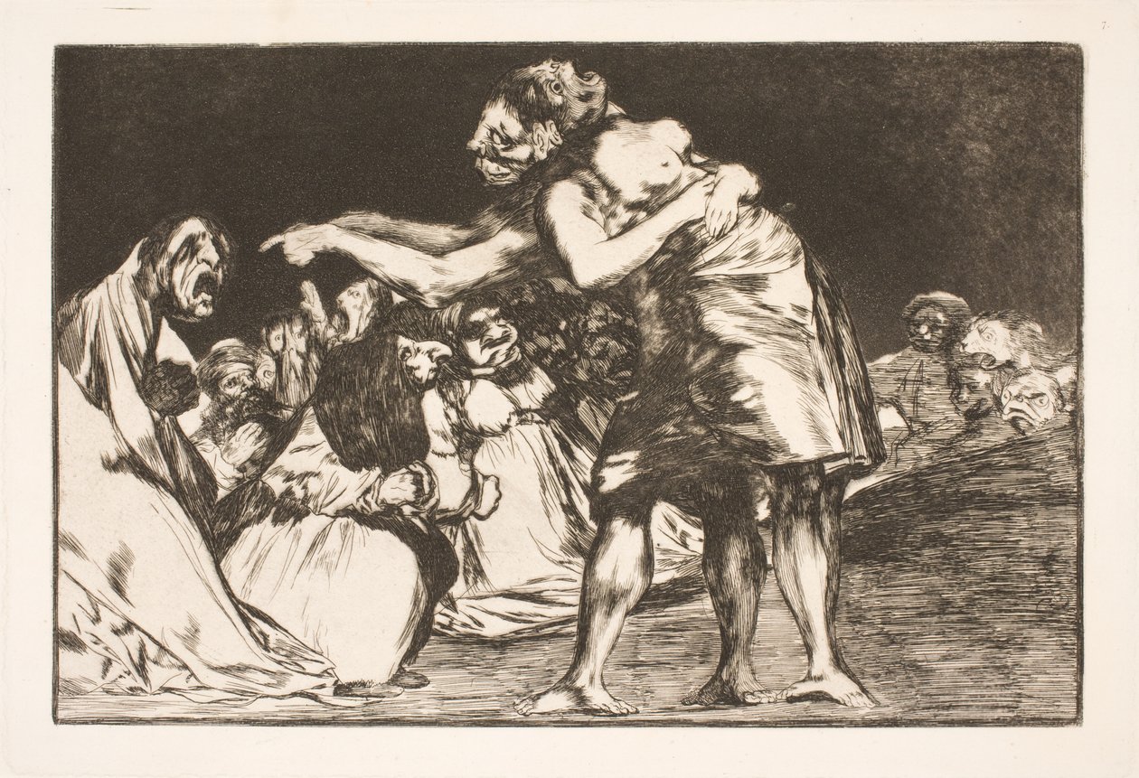 Det tåbelige ægteskab (Hun, som vil giftes, går aldrig glip af muligheden for at fortælle om dette) af Francisco de Goya