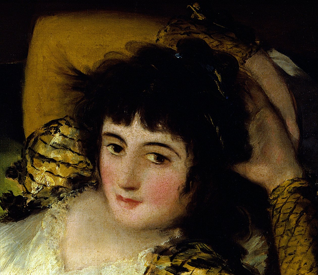 Detalje af "" The Dressed Cutie"" Maleri af Francisco de Goya (1746-1828) 1800-tallets søn. 0,95x1,88 m Madrid. Museet for Prado. af Francisco de Goya
