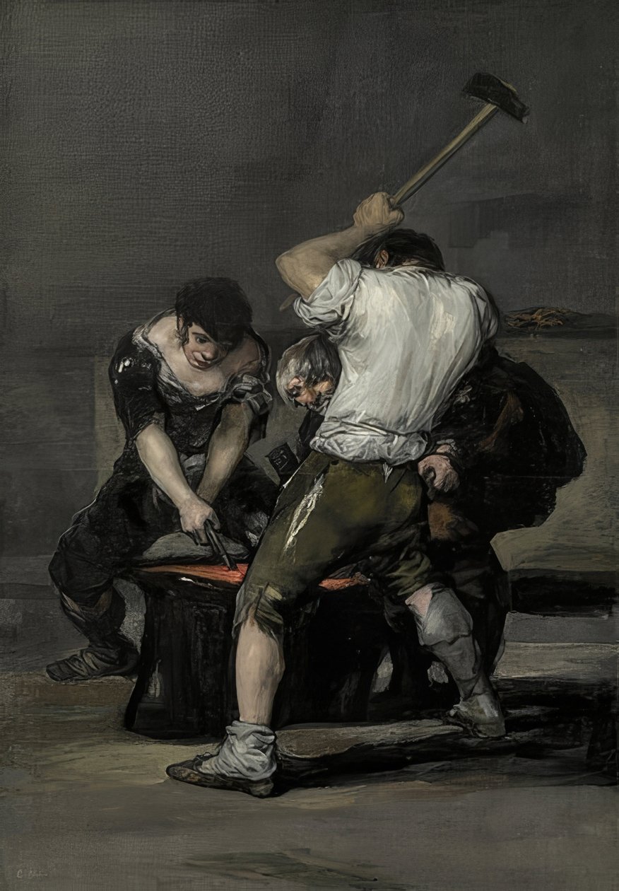 Smedjen. Omkring 1815-20 af Francisco de Goya