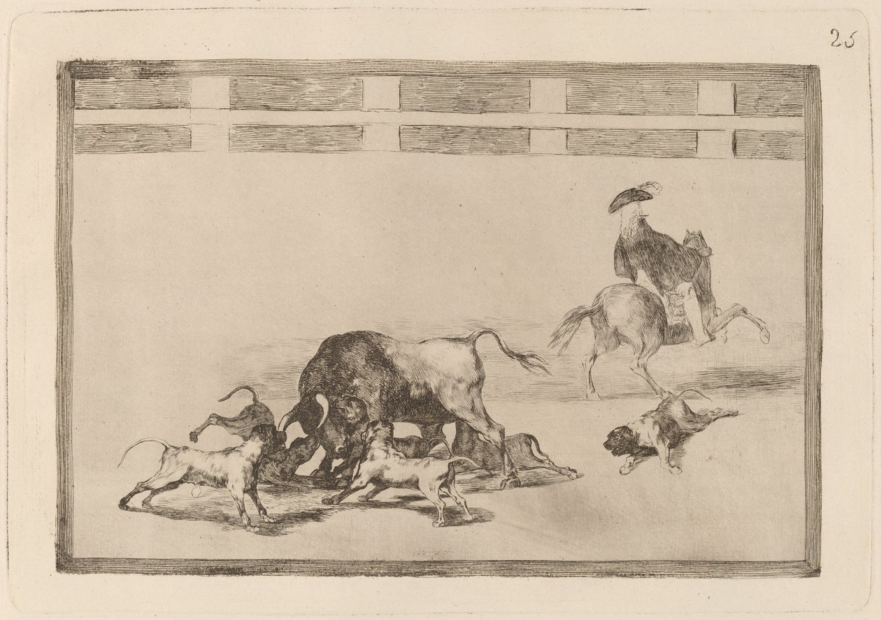 Echan perros al toro (De løse hunde på tyren) af Francisco de Goya
