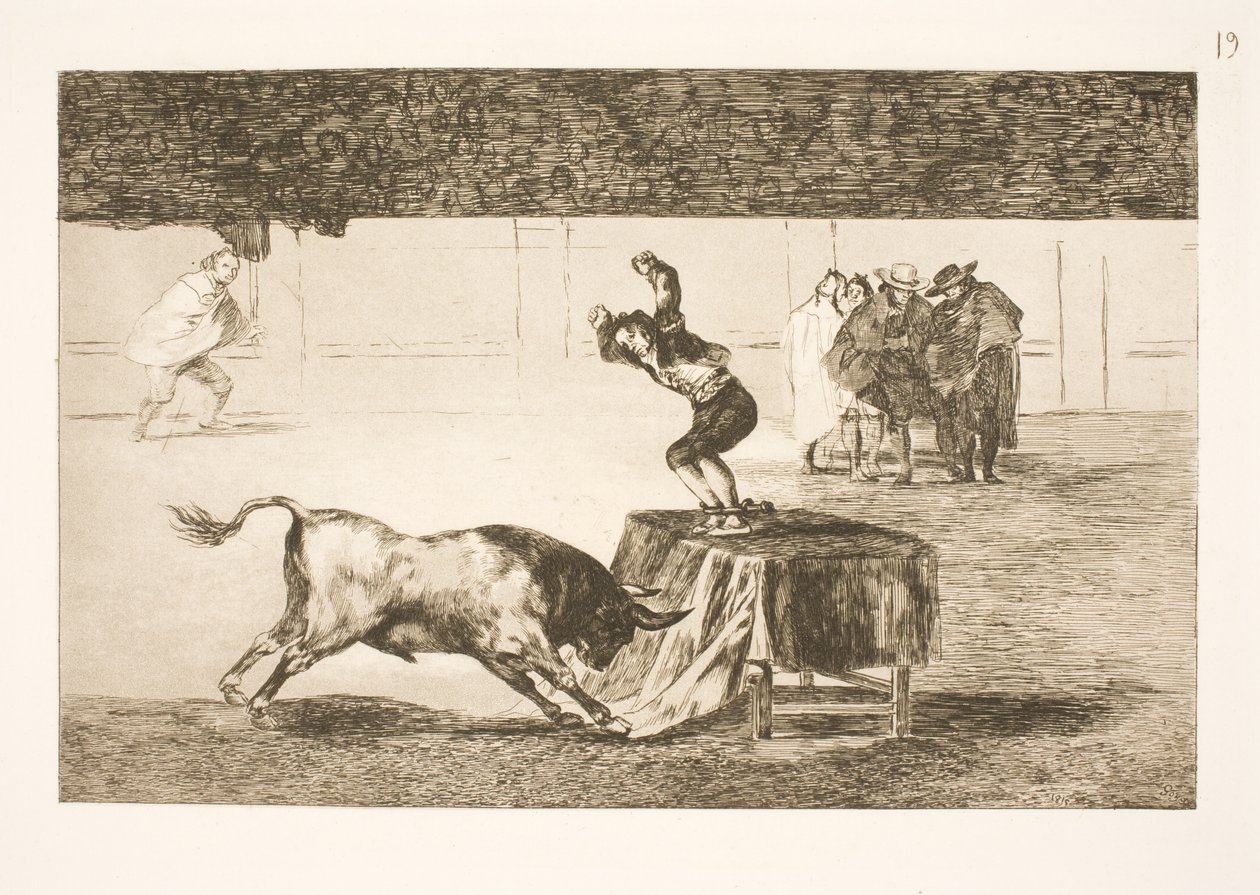 Endnu en vanvittig handling (af Martincho) i den samme arena (i Saragossa) af Francisco de Goya