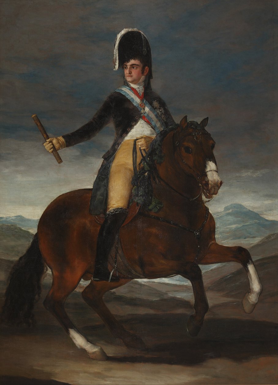 Ridesportræt af kong Ferdinand VII af Spanien af Francisco de Goya