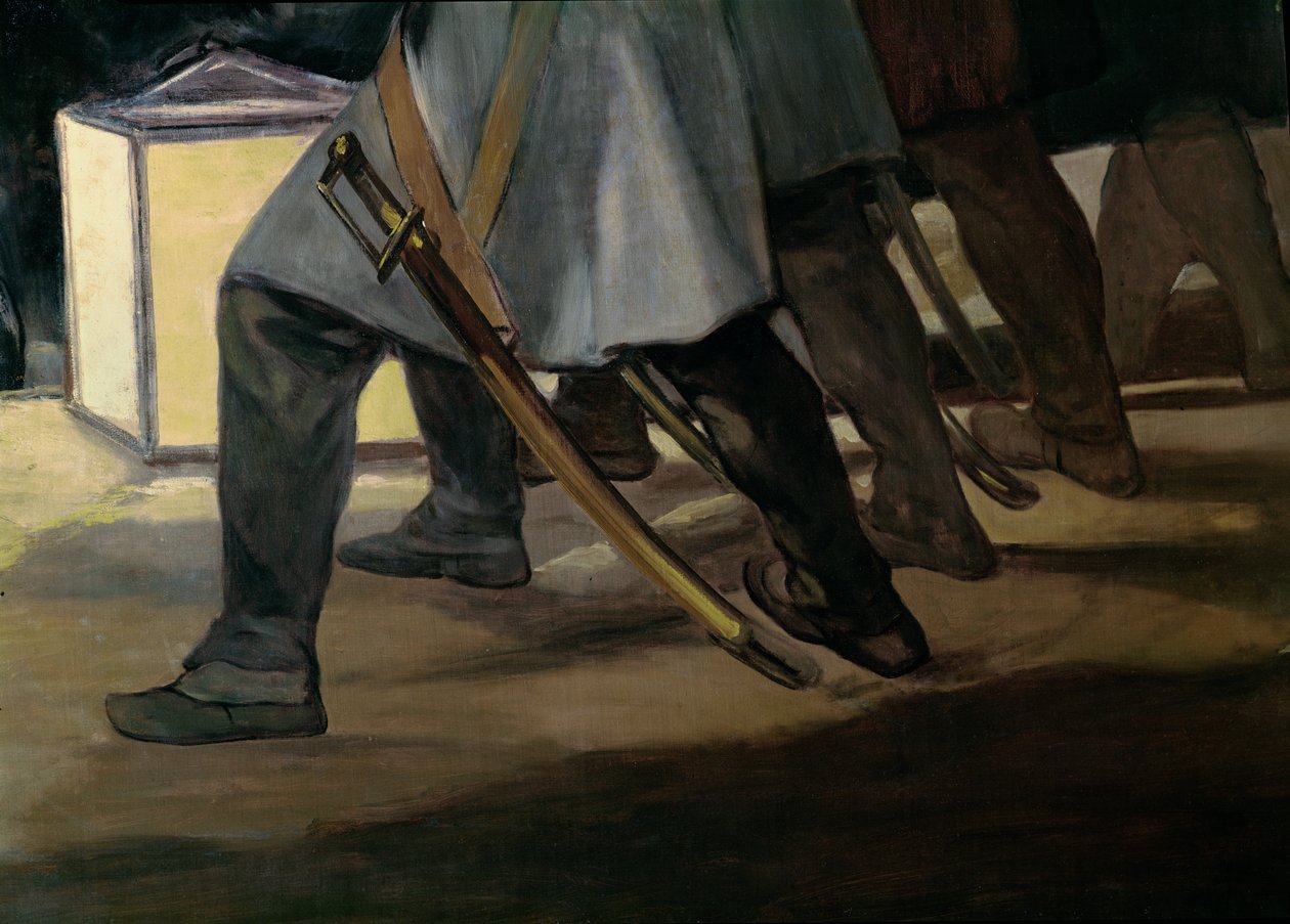 Henrettelse af forsvarerne af Madrid, 3. maj 1808, detalje af soldaterfødder, 1814 olie på lærred detalje af 507 af Francisco de Goya