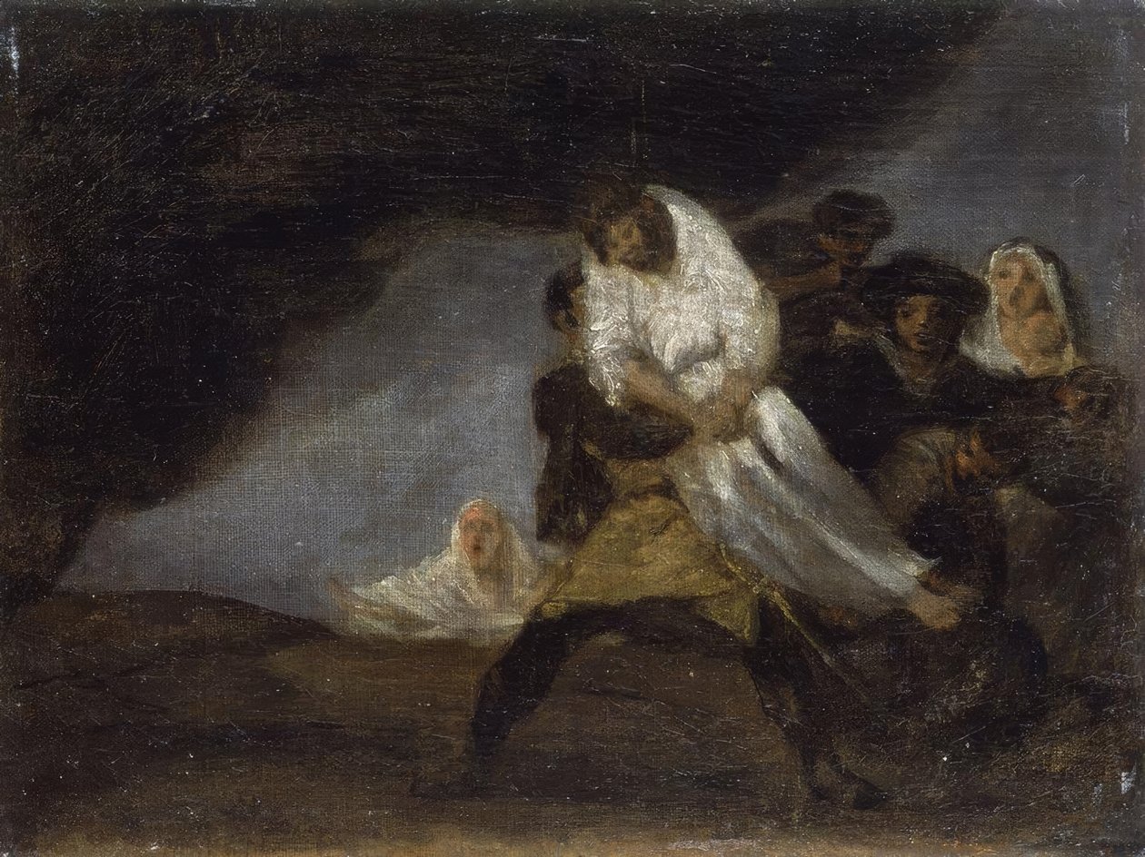 F.de Goya, hængt munk / maleri af Francisco de Goya